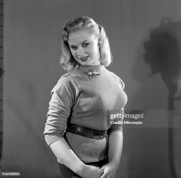 Actress/Model Norma Ann Sykes, best known as Sabrina, 5th January 1955.