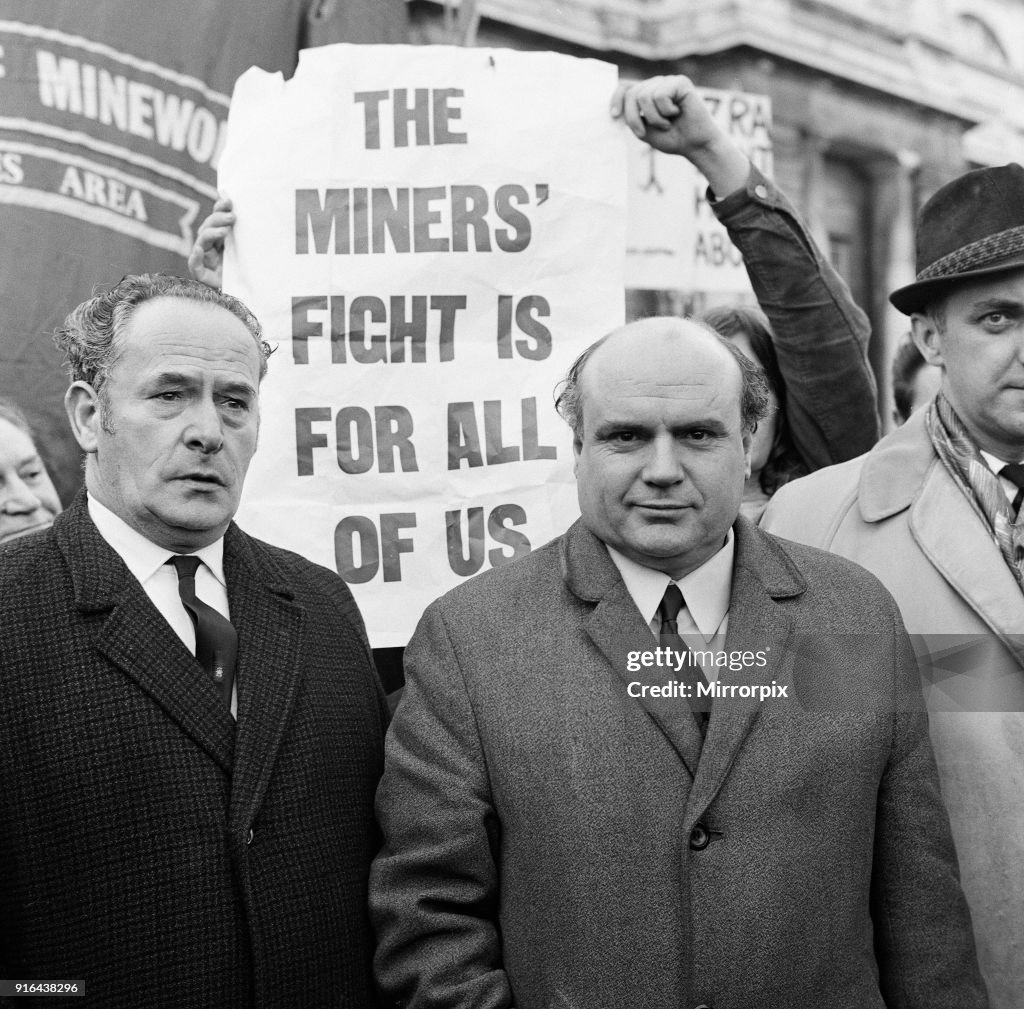Miners Strike, Miners demonstration through the streets of Cardiff ...