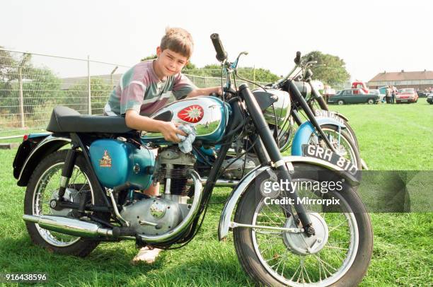 Hartlepool Show held at Grayfields - The Cleveland BSA Owners Club had many of their rare classic bikes on show, Martin Bonner polishes up his father...