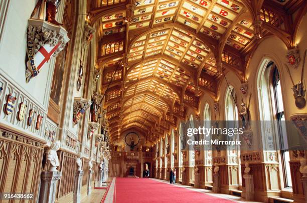 Interior view of Windsor Castle showing restoration after it was damaged by fire in 1992, 17th November 1997.