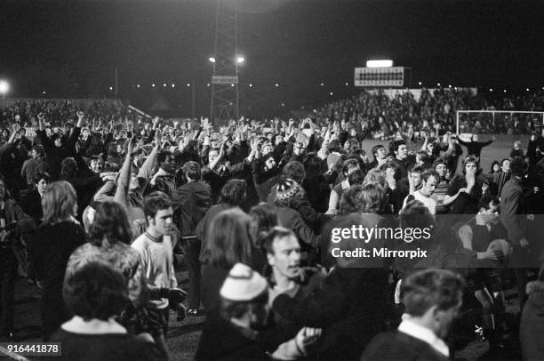 Mansfield 1-1 Aston Villa, League Three match at Field Mill, Monday 24th April 1972. Aston Villa, earn point they required for automatic promotion.