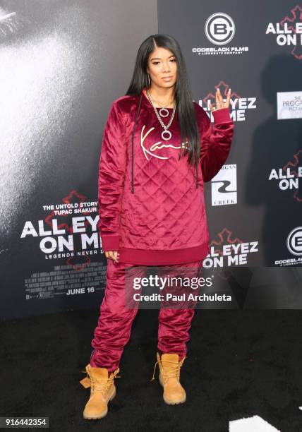 Singer Mila J attends the premiere of Lionsgate's 'All Eyez On Me' on June 14, 2017 in Los Angeles, California.