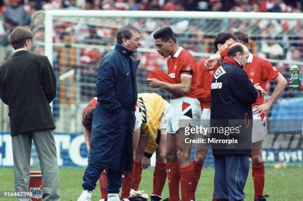 Nottingham Forest vs Southampton Zenith Data Cup final at Wembley 1992. Nottingham Forest won 3-2 after extra time with two goals from Scot Gemmill...