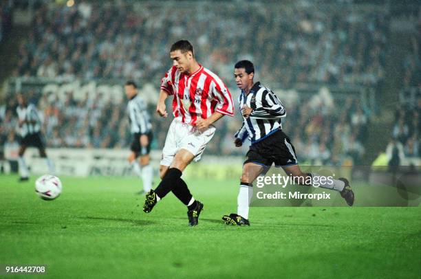 Newcastle 1-2 Sunderland, Premier league match at St James Park, Wednesday 25th August 1999. Nolberto Solano.