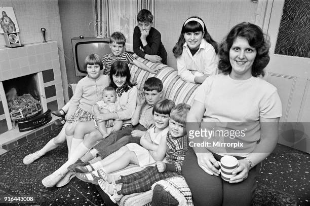 Pamela Spence and family, recently moved home to Arthur Street, Small Heath, Birmingham, 7th October 1969.