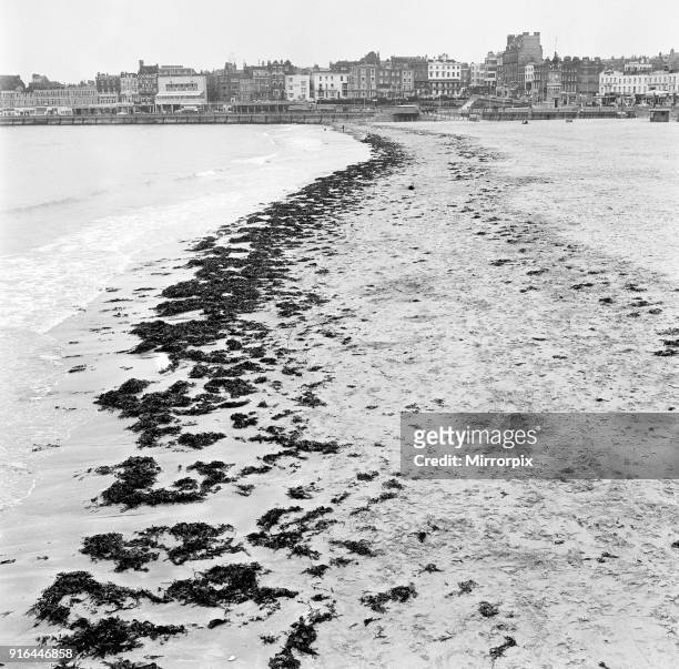 Scenes in Margate, Kent, during Good Friday. A deserted beach, 27th March 1964.