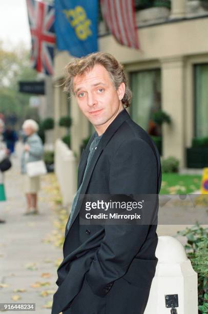 Rik Mayall who plays the Conservative MP Alan B'Stard in the TV situation comedy The New Statesman, seen here promoting the new series in Park Lane ,...