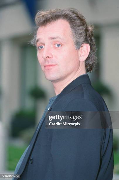 Rik Mayall who plays the Conservative MP Alan B'Stard in the TV situation comedy The New Statesman, seen here promoting the new series in Park Lane ,...