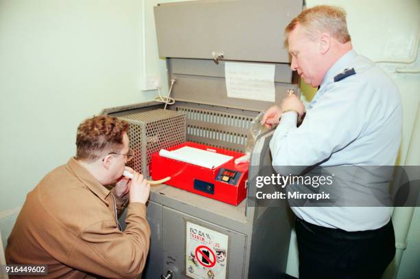 Stockton Police Don't Drink and Drive Campaign Feature, covered by Andy Passant, Evening gazette Journalist, 22nd December 1994. Pictured, Andy...