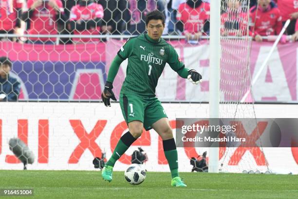 Jung Sung Ryong of Kawasaki Frontale in action during the Xerox Super Cup match between Kawasaki Frontale and Cerezo Osaka at the Saitama Stadium on...