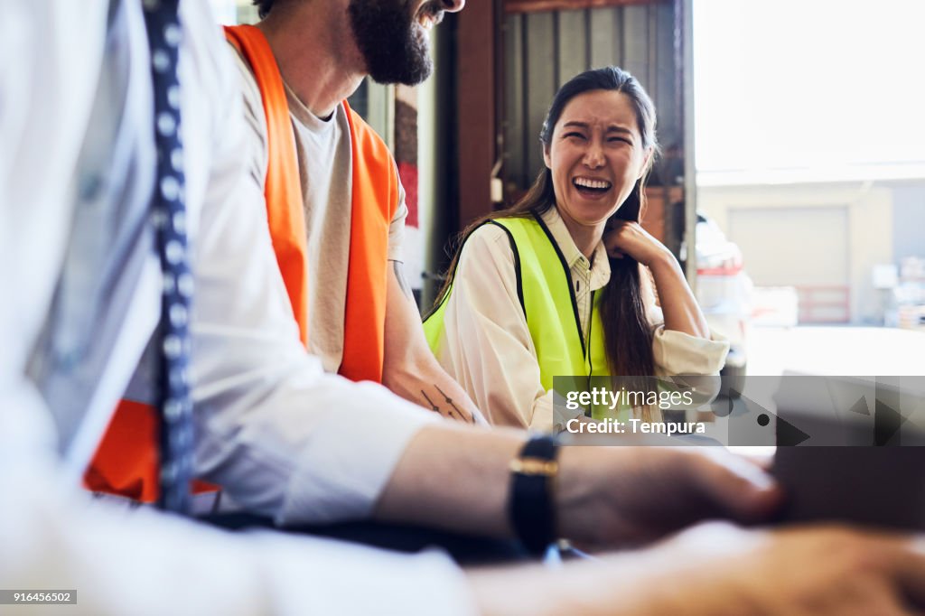 Warehouse and industry concept in Australia, working in small business.
