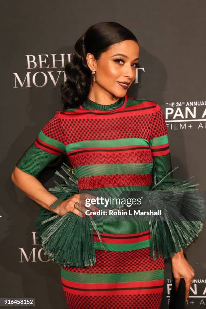 Actress Meta Golding attends "Behind The Movement" Red Carpet Event at Cinemark Baldwin Hills Crenshaw Plaza 15 on February 9, 2018 in Los Angeles,...