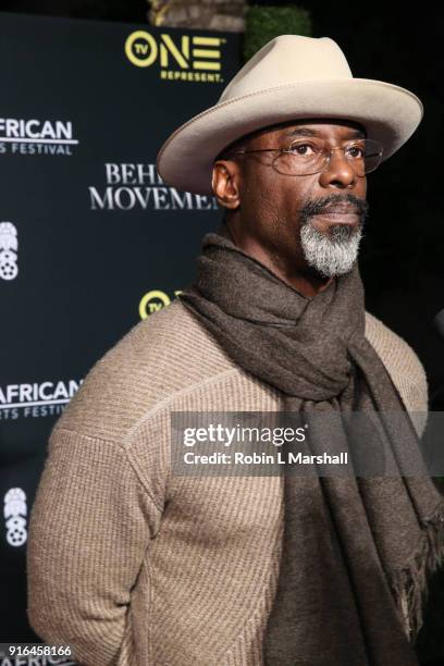 Actor Isaiah Washington attends "Behind The Movement" Red Carpet Event at Cinemark Baldwin Hills Crenshaw Plaza 15 on February 9, 2018 in Los...