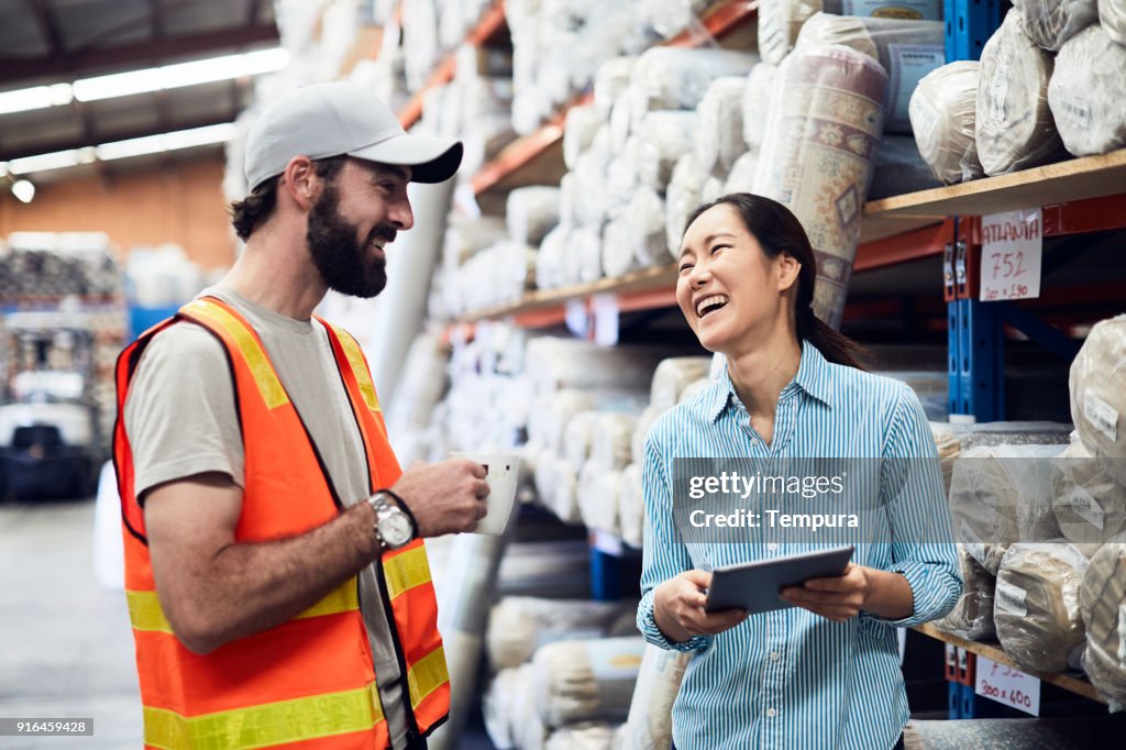 Warehouse and industry concept in Australia, working in small business.
