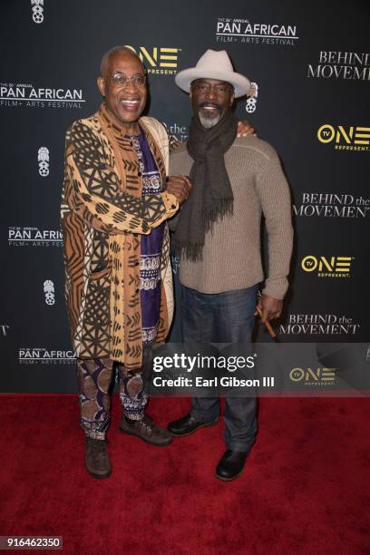 Director Ayuko Babu and actor Isaiah Washington attend the Pan African Film Festival-"Behind The Movement" Screening at Baldwin Hills Crenshaw Plaza...
