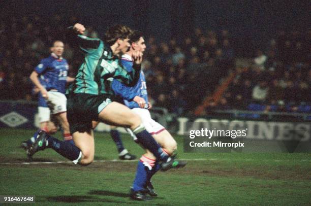 Football League Division 1 match, Oldham 1 - 0 Middlesbrough, 5th April 1995.