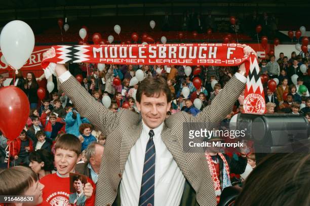 Bryan Robson being unveiled as the new Manager for Middlesbrough FC Ayresome Park, Middlesbrough, 18th May 1994.