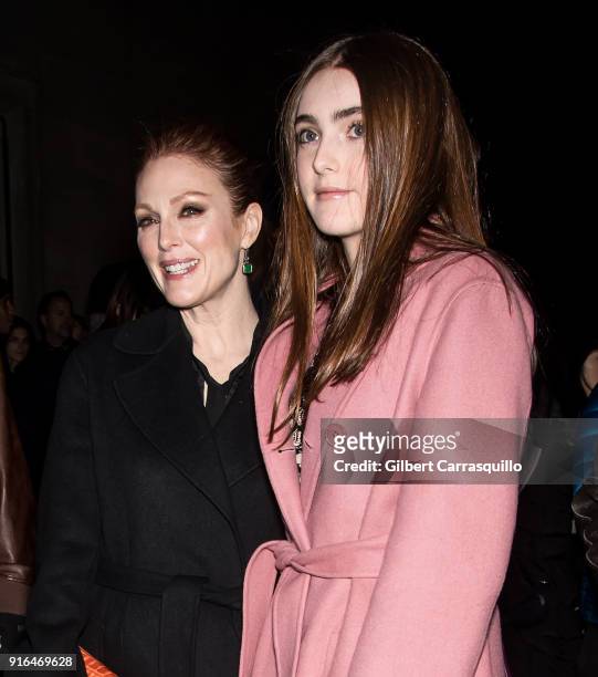 Actress Julianne Moore and Liv Freundlich are seen arriving to the Bottega Veneta fashion show during New York Fashion Week at New York Stock...