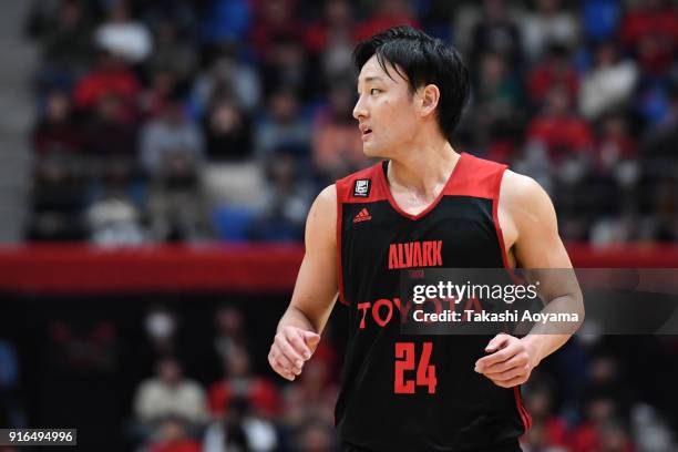 Daiki Tanaka of the Alvark Tokyo looks on during the B.League match between Alverk Tokyo and Kawasaki Brave Thunders at the Arena Tachikawa Tachihi...