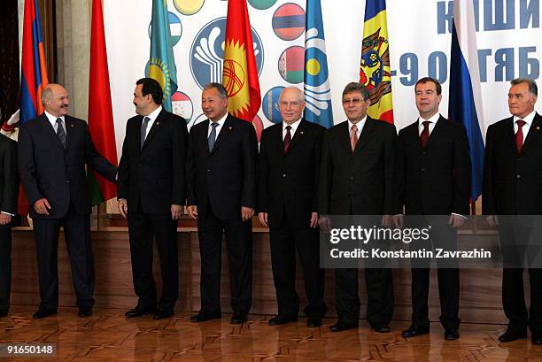 Berlarussian President Alexander Lukashenko, Kazakhstan's Prime Minister Karim Masimov, Kyrgyz President Kurmanbek Bakiyev, CIS Secretary Sergey...