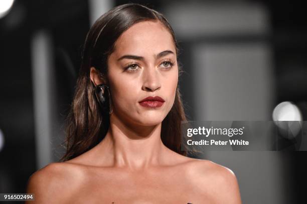 Alanna Arrington walks the ruway at Cushnie Et Ochs Fashion Show during New York Fashion Week at Pier 17 on February 9, 2018 in New York City.