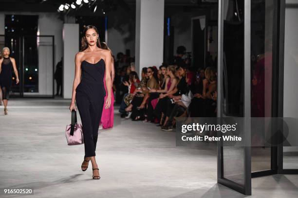 Alanna Arrington walks the ruway at Cushnie Et Ochs Fashion Show during New York Fashion Week at Pier 17 on February 9, 2018 in New York City.