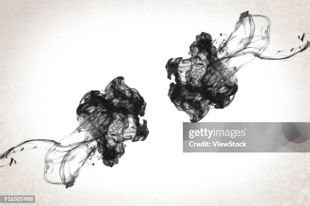 dissolve the black ink - lysis stock illustrations