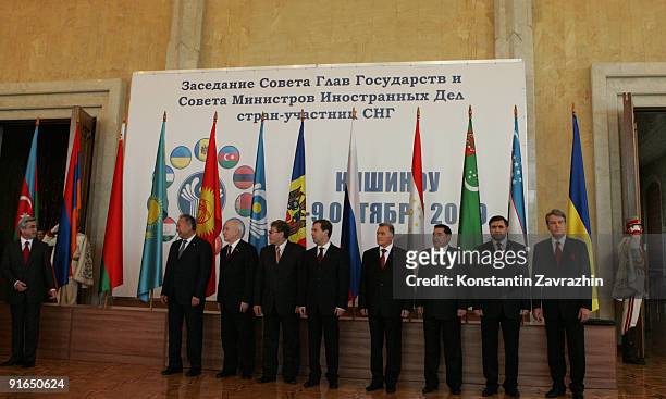 Berlarussian President Alexander Lukashenko, Kazakhstan's Prime Minister Karim Masimov, Kyrgyz President Kurmanbek Bakiyev, CIS Secretary Sergey...