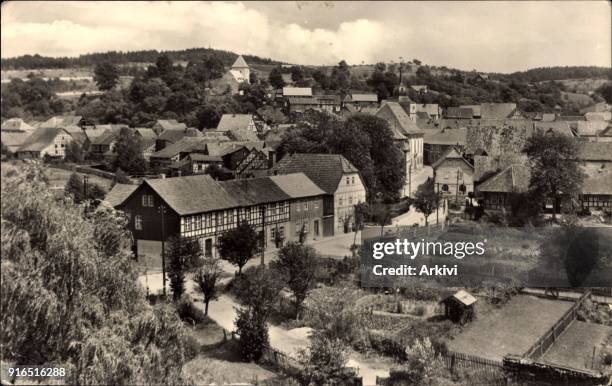 Ak Ummerstadt Thüringen, Totalansicht der Stadt, Häuser, Gärten