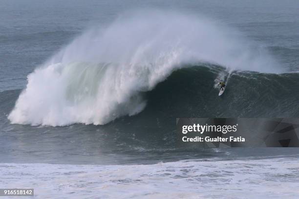 Nathan Florence from Hawaii in action during heat 1 of round 1 of the 2018 Nazare Challenge of Surfing at Praia do Norte on February 10, 2018 in...