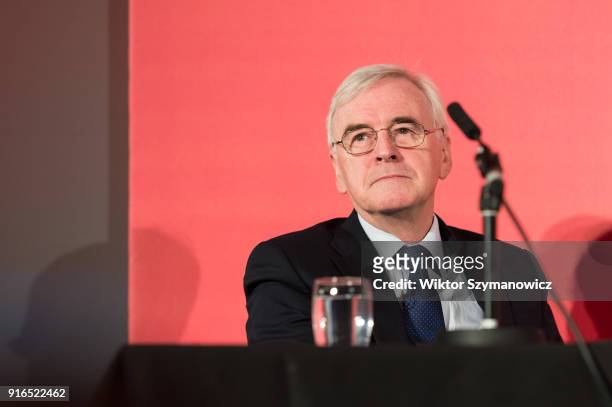Shadow Chancellor John McDonnell attends a Labour Party conference in central London on alternative models of ownership in the economy in the wake of...