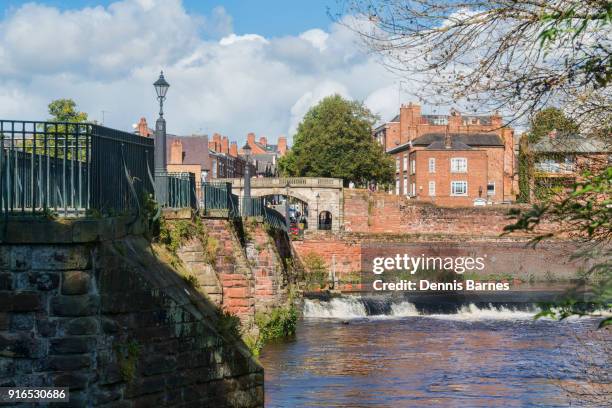 summer sunny view of river dee in chester, cheshire, england - cheshire england stock pictures, royalty-free photos & images