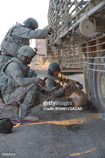 Army Sergeant Michael Pitts , vehicle commander of the 3rd Platoon, Charlie Company, 1st Infantry Regiment, 5th Stryker Brigade Combat Team, 2nd...