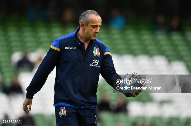 Dublin , Ireland - 10 February 2018; Italy Head Coach Conor O'Shea prior to the Six Nations Rugby Championship match between Ireland and Italy at the...