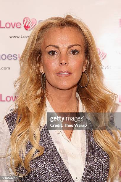 Dina Lohan announces the Shoe-han Shoe Line at the Marc Fisher Showroom, Trump Plaza on October 8, 2009 in New York City.