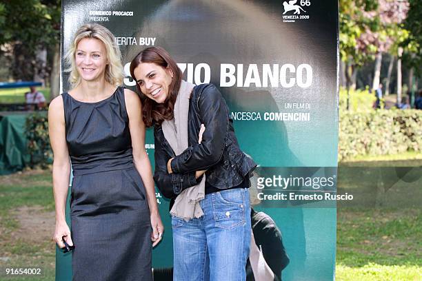 Actress Margherita Buy and director Francesca Comencini attend 'Lo Spazio Bianco' photocall at the La Casa Del Cinema on October 9, 2009 in Rome,...