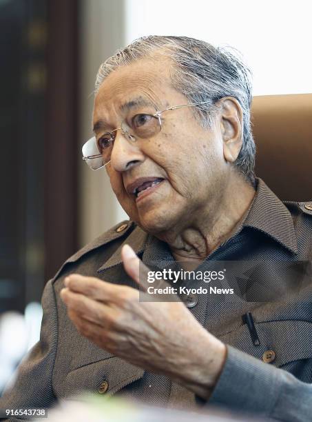 Malaysia's former Prime Minister Mahathir Mohamad gives an interview at his office in Kuala Lumpur on June 9, 2017. ==Kyodo