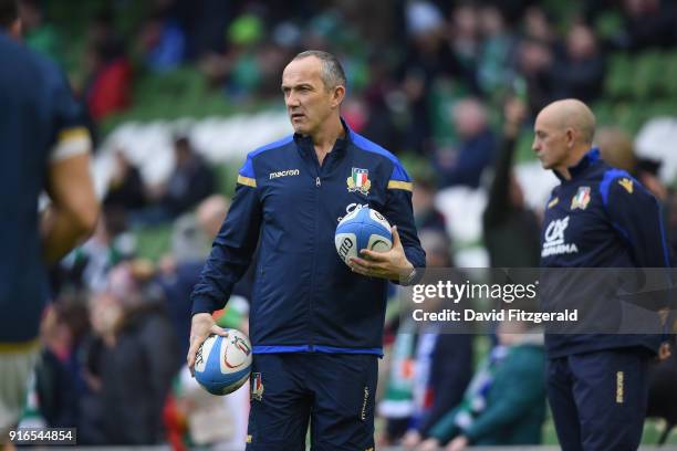 Dublin , Ireland - 10 February 2018; Italy head coach Conor O'Shea prior to the Six Nations Rugby Championship match between Ireland and Italy at the...