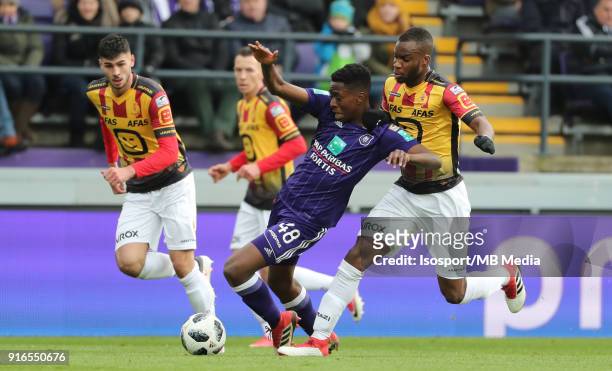 Brussels, Belgium / Rsc Anderlecht v Kv Mechelen / "nAlbert SAMBI LOKONGA - Yacouba SYLLA"nFootball Jupiler Pro League 2017 - 2018 Matchday 25 /...
