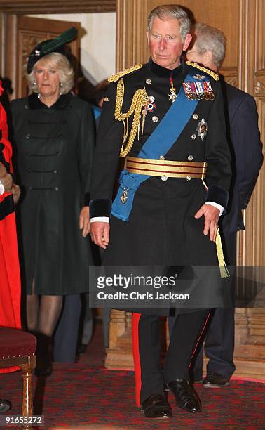 Camilla, Duchess of Cornwall and Prince Charles, Prince of Wales attend a reception at London Guildhall after a Service of Commemoration to mark the...