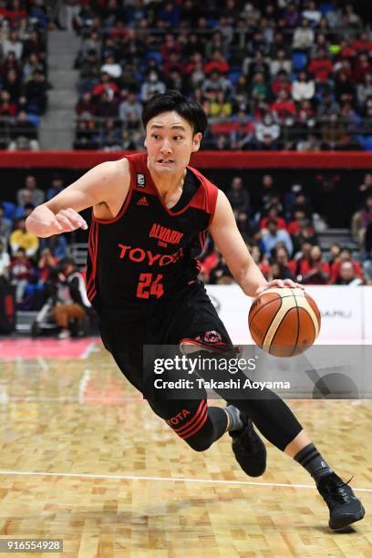 Daiki Tanaka of the Alvark Tokyo drives to the basket during the B.League match between Alverk Tokyo and Kawasaki Brave Thunders at the Arena...