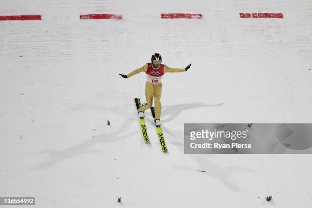 Daiki Ito of Japan competes during the Ski Jumping - Men's Normal Hill Individual Final on day one of the PyeongChang 2018 Winter Olympic Games at...