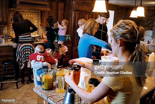 Making brunch in this polygamist family consisting of one father, three mothers and 21 children is a team work project Three dozen eggs are needed to...