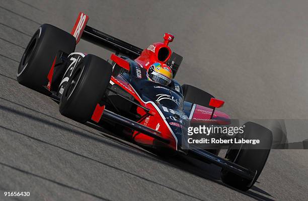 Justin Wilson drives the Dale Coyne Racing Dallara Honda during practice for the IndyCar Series Firestone Indy 300 at Homestead-Miami Speedway on...