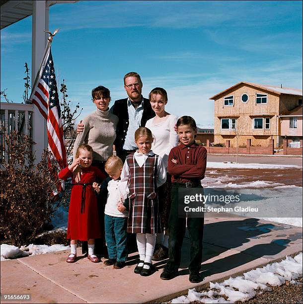 Family portrait: Edson Hammon, a 35-year-old polygamist from Centennial Park, a small community of 1,500 people at the border of Utah and Arizona,...