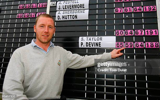 Patrick Devine of Royal Dublin poses for photos after winning the SkyCaddie PGA Fourball Championship at Forest Pines Golf Club on October 09, 2009...