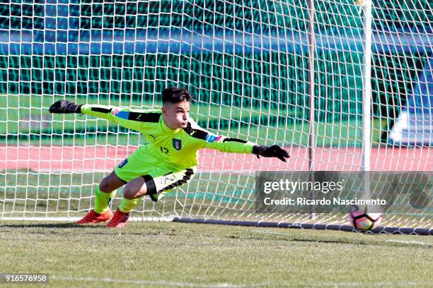 Giovanni Garofani of Italy U16 during the penalties during UEFA Development Tournament match between U16 Italy and U16 Germany at VRSA Stadium on...