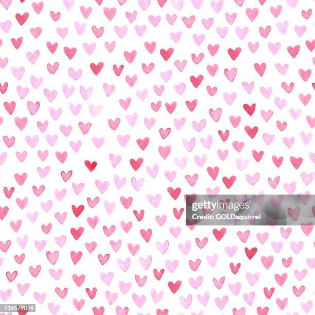 ilustraciones, imágenes clip art, dibujos animados e iconos de stock de de san valentín oído patrón en tonos de rosa y rojo pintado con acuarelas - arrancar malas hierbas