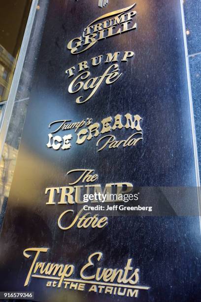 Trump Tower entrance sign.
