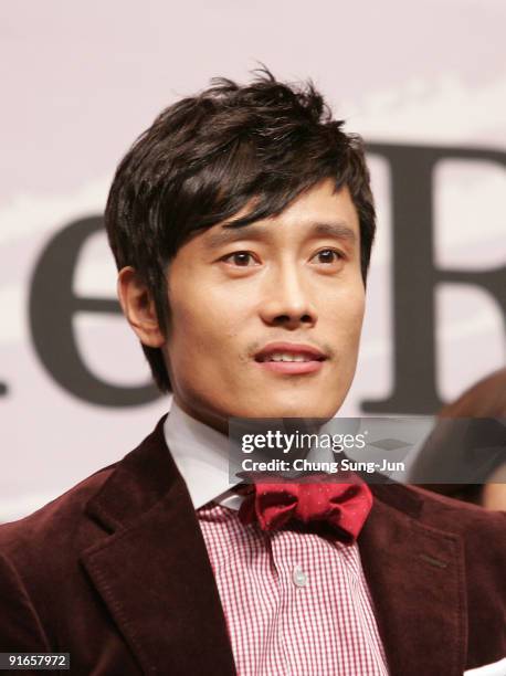 Actor Lee Byung-Hun attends at the Press Conference-Gala Presentation 'I Come with the Rain' during the 14th Pusan International Film Festival at the...